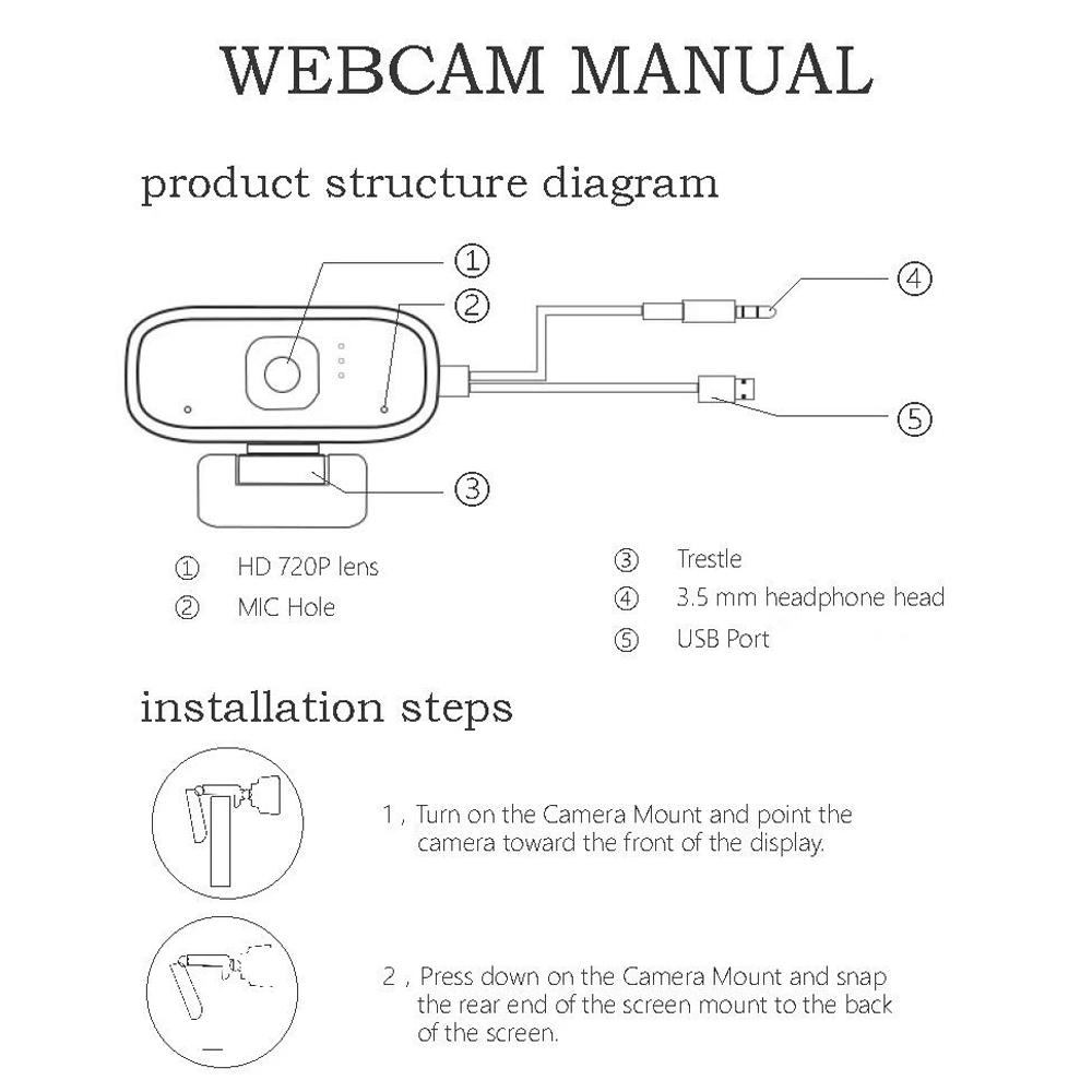 Webcam với micrô Máy tính cuộc gọi video USB Máy ảnh ngoại vi