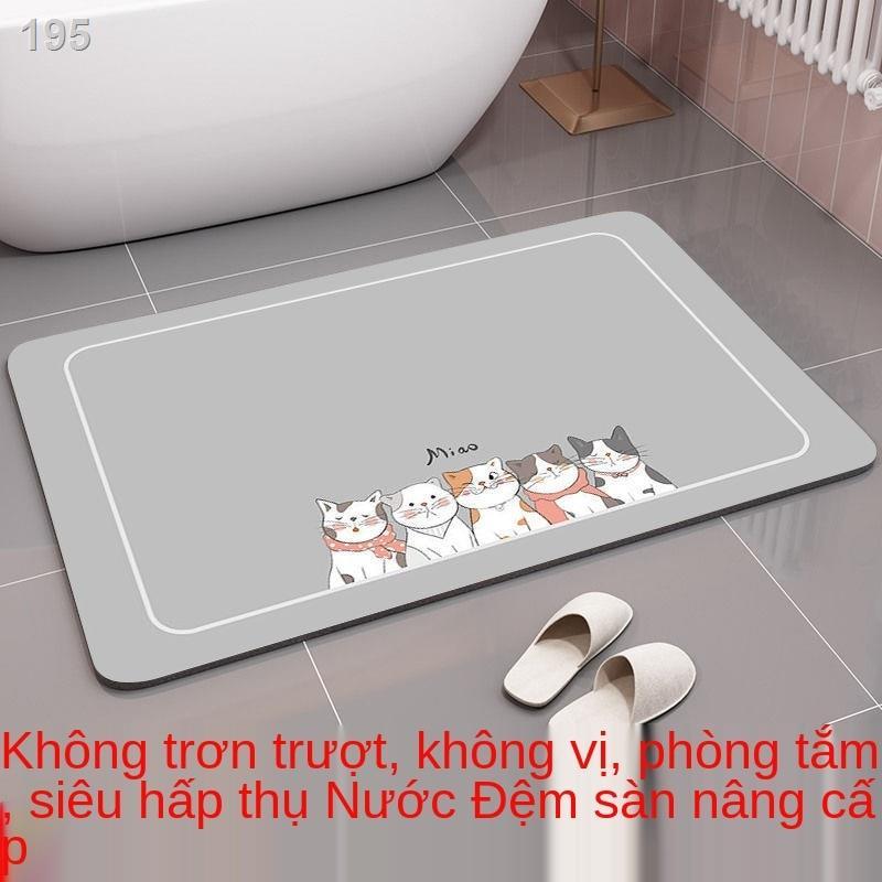 Phòng tắm không trơn trượt tấm thấm hút nhà vệ sinh diatom bùn sàn thảm cửa kitty trong dễ thương và đơn giản