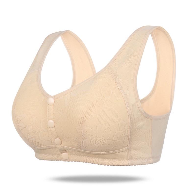 Áo lót cúc bấm cao cấp cho phụ nữ trung niên, áo ngực không gọng chất liệu cotton cao cấp