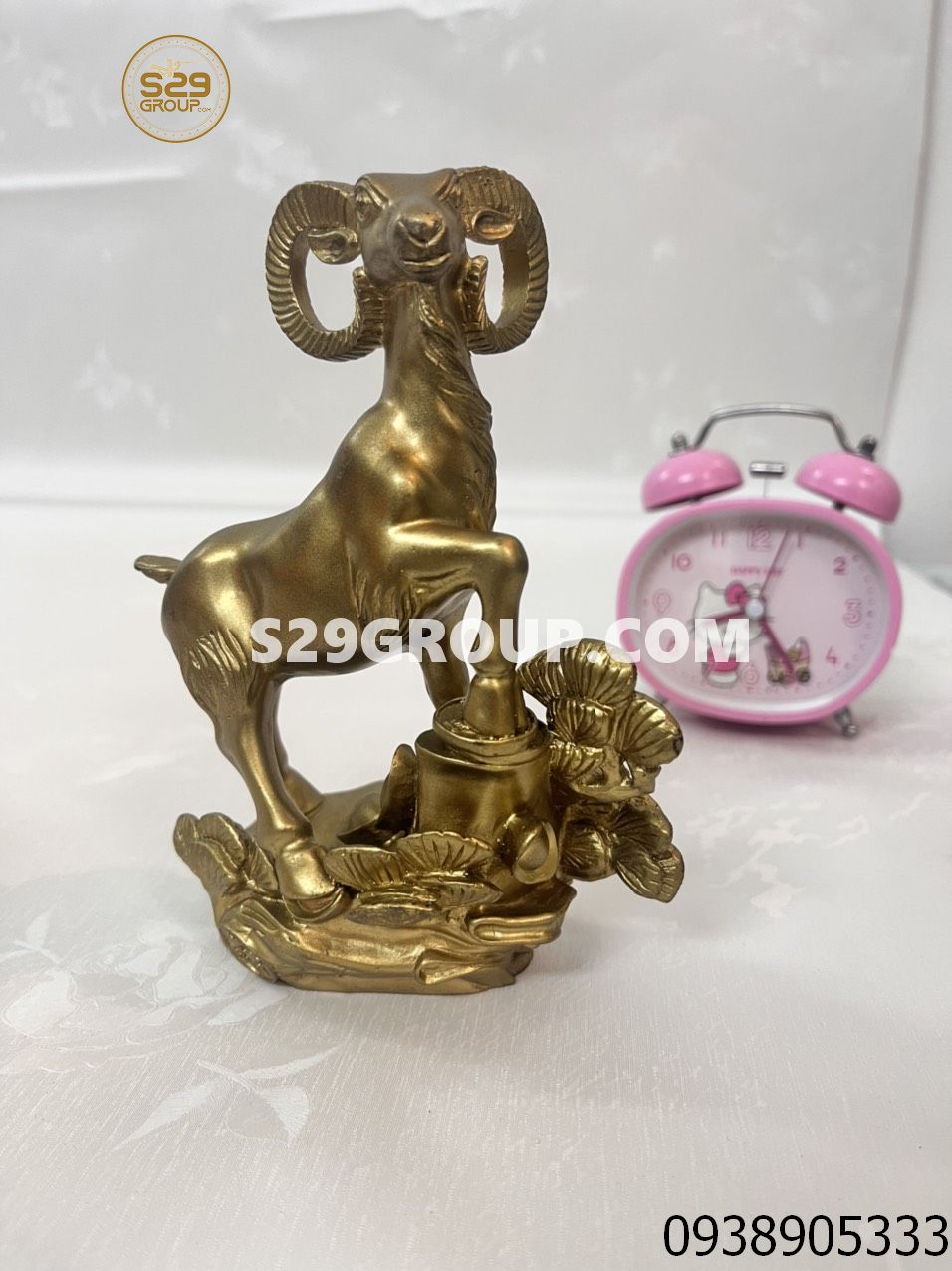 Tượng dê đứng bằng đồng nguyên chất cao 15cm