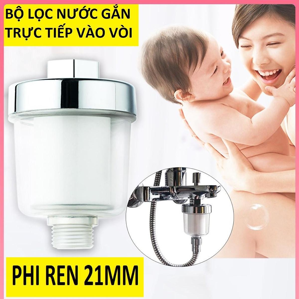 Bộ Lọc Nước Thô  Phi Ren 21mm Gắn Vòi Trực Tiếp, Củ Dưới Vòi Sen Giúp Lọc Cặn Bẩn Siêu Nhỏ Bảo Vệ Sức Khoẻ Cho Gia Đình