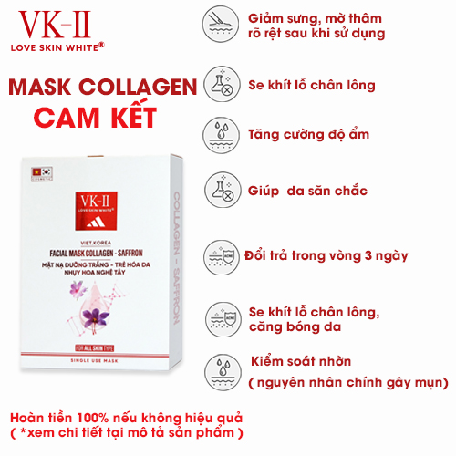 Mặt Nạ Dưỡng Trắng - Trẻ Hóa Da Nhụy Hoa Nghệ Tây VK II
