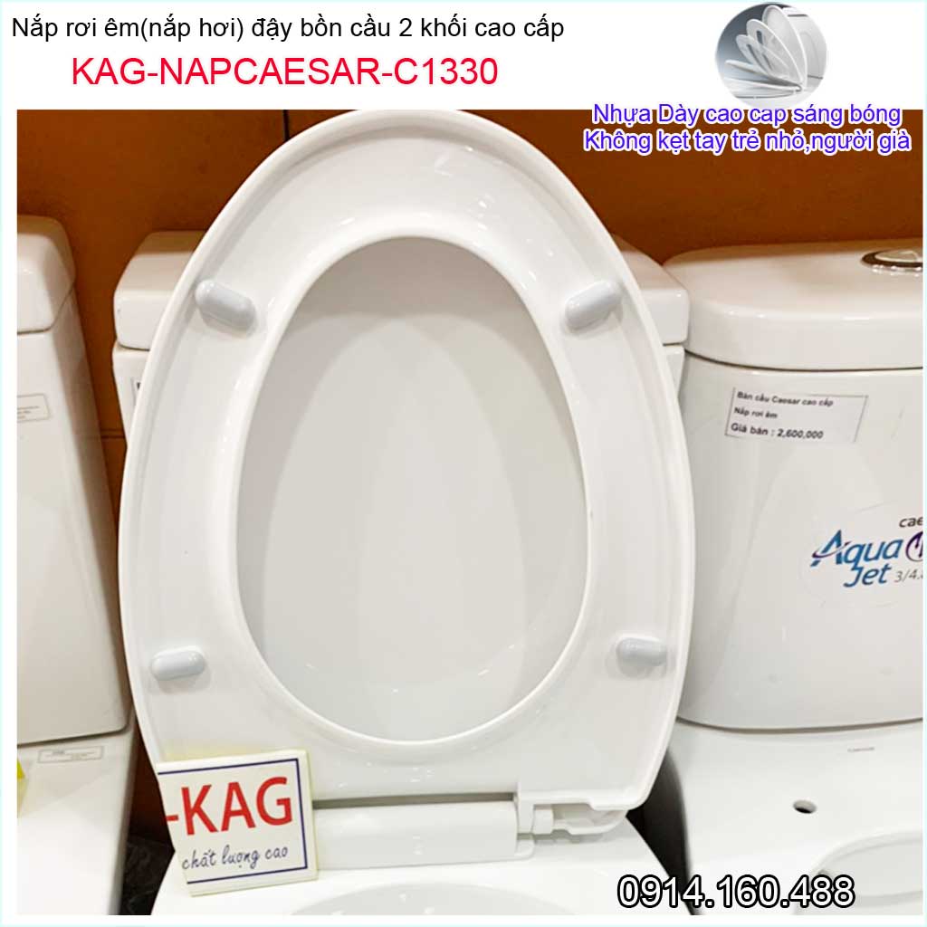 Nắp đậy bồn cầu KAG-C1330 màu trắng, nắp rơi êm bàn cầu 2 khối thân dài C504 C702 giá tốt chất lượng tốt