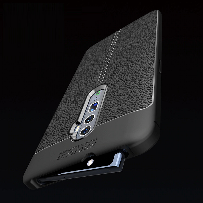 Ốp lưng dành cho OPPO Reno 2F silicon giả da chính hãng Auto Focus