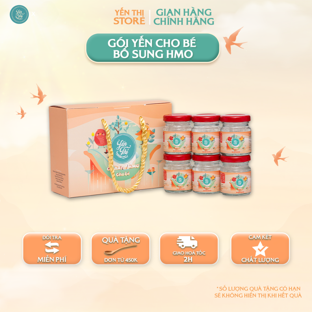 Tặng Muỗng Gỗ Đơn 450Kyến Thị - Gói Yến Dành Cho Bé - Yến Kird Bổ Sung Canxi, Hmo - Hũ 42Ml - Yến Sào Nha Trang - Gói 6 Hũ