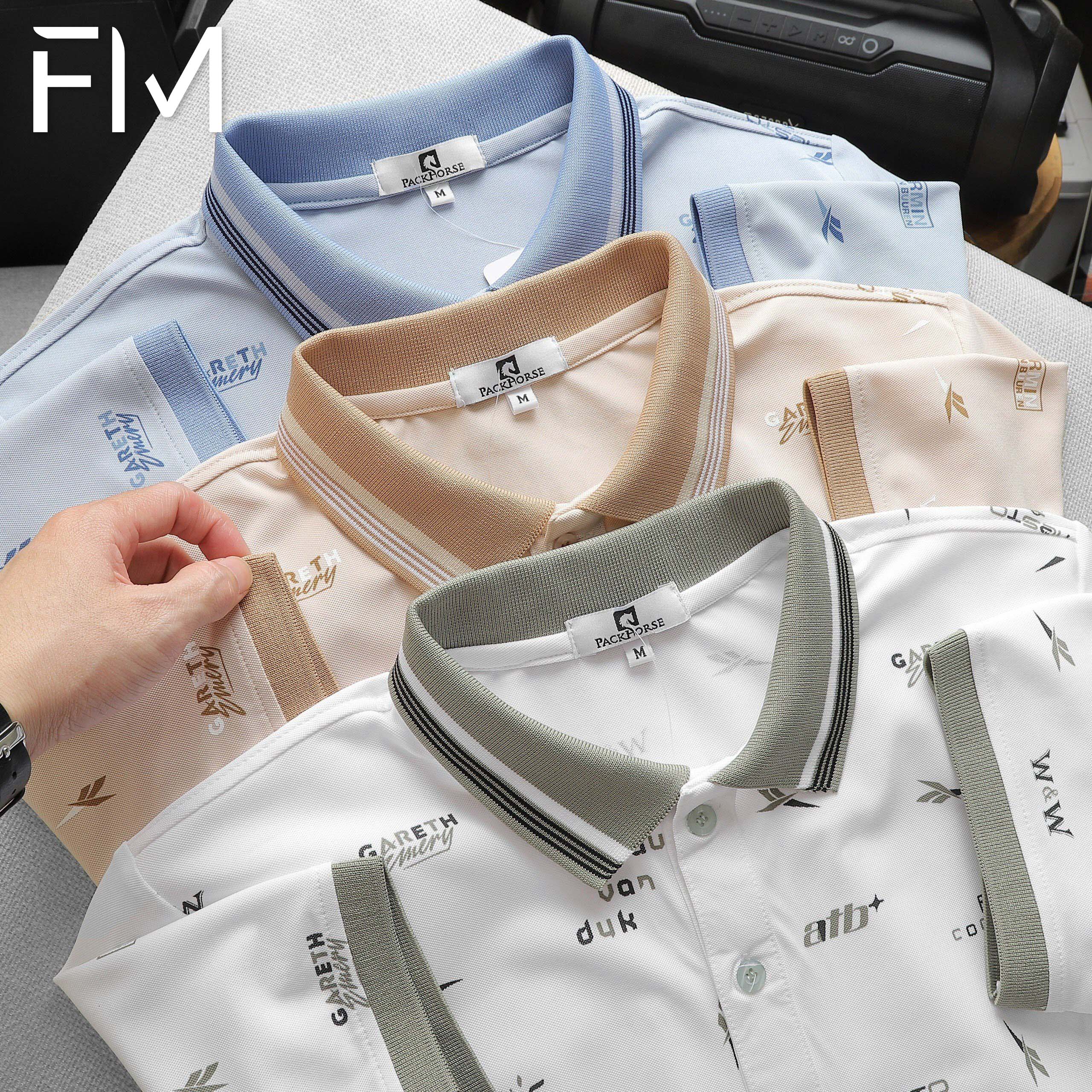 Áo thun polo nam PG họa tiết, chất thun cá sấu lạnh - FORMEN SHOP - FMPS223