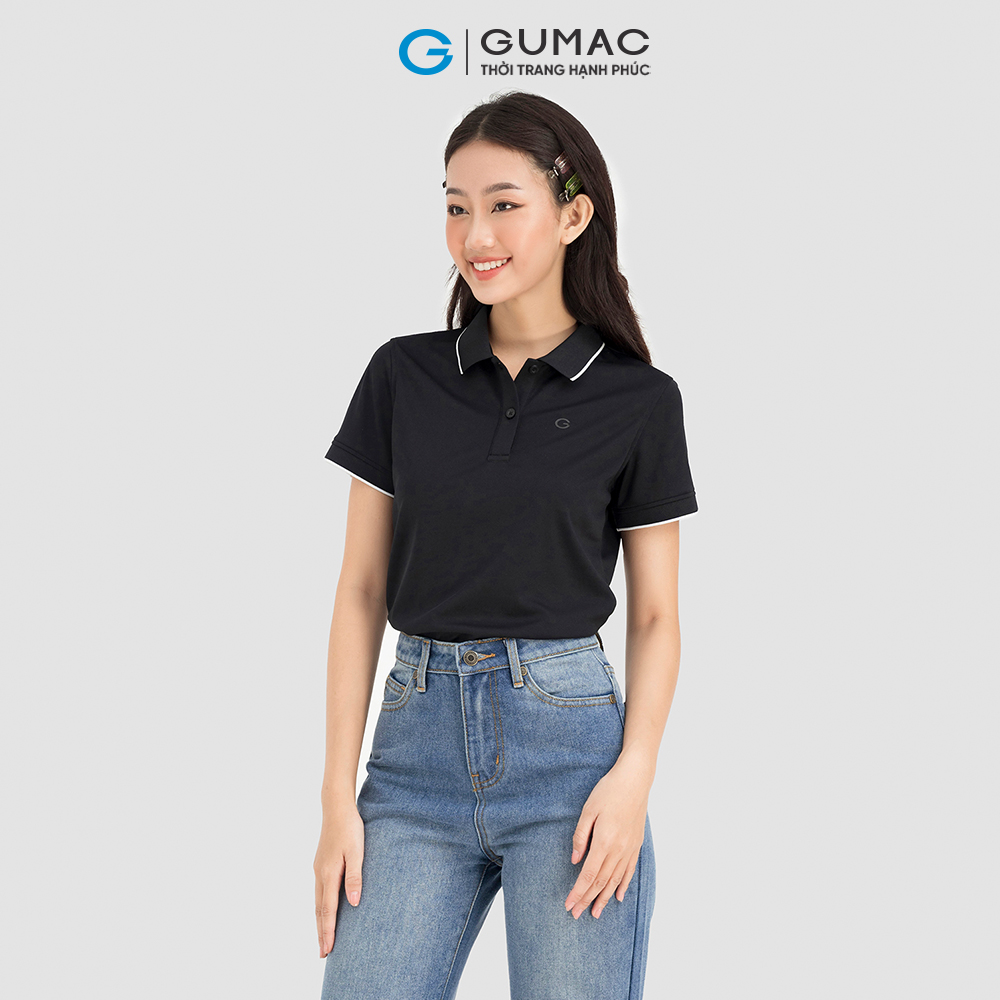 Áo polo nữ GUMAC ATC08006 fit eo bo viền