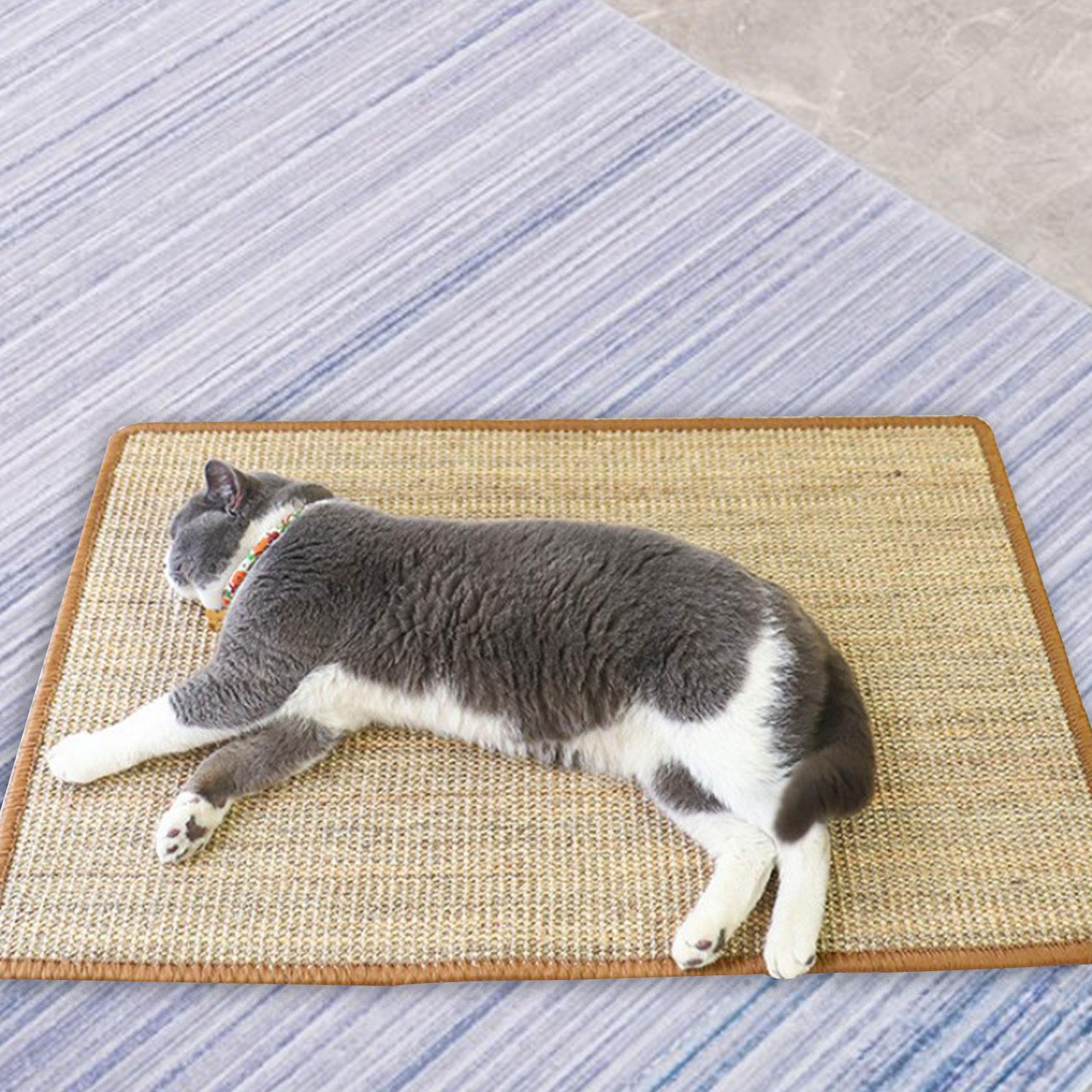 Cat Scratch Mat, Cat Floor Scratching Pad, Wear Resistant Horizontal Sisal Cat Scratching Pad for Bed Carpet Couch Sofa