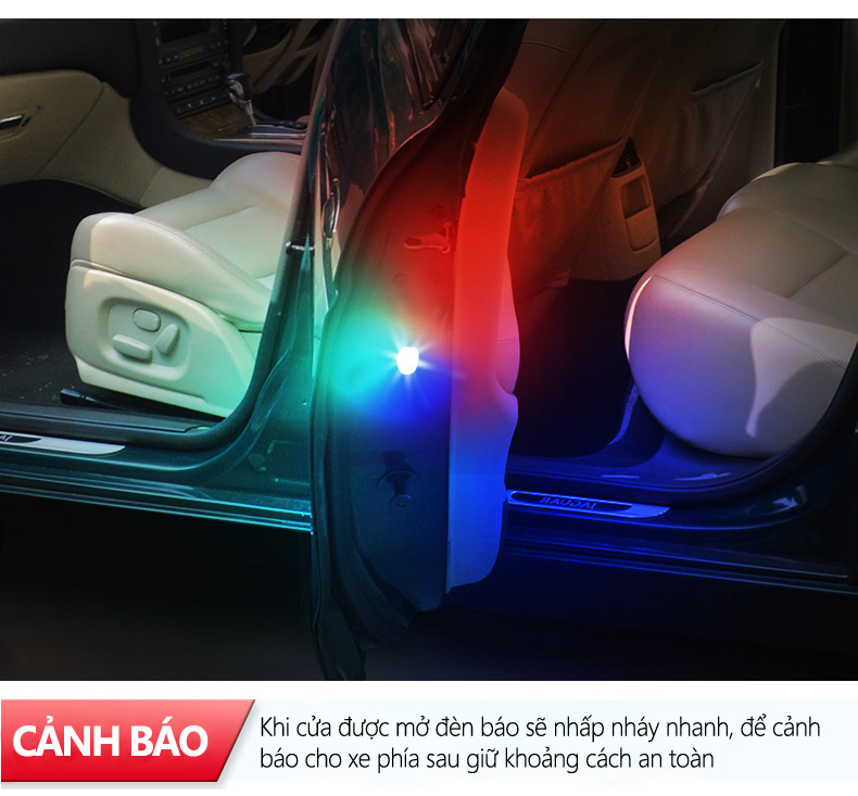 [COMBO] 4 Đèn LED cảm biễn Nhấp nháy cảnh báo Chống Va Chạm Cửa Xe Ô Tô