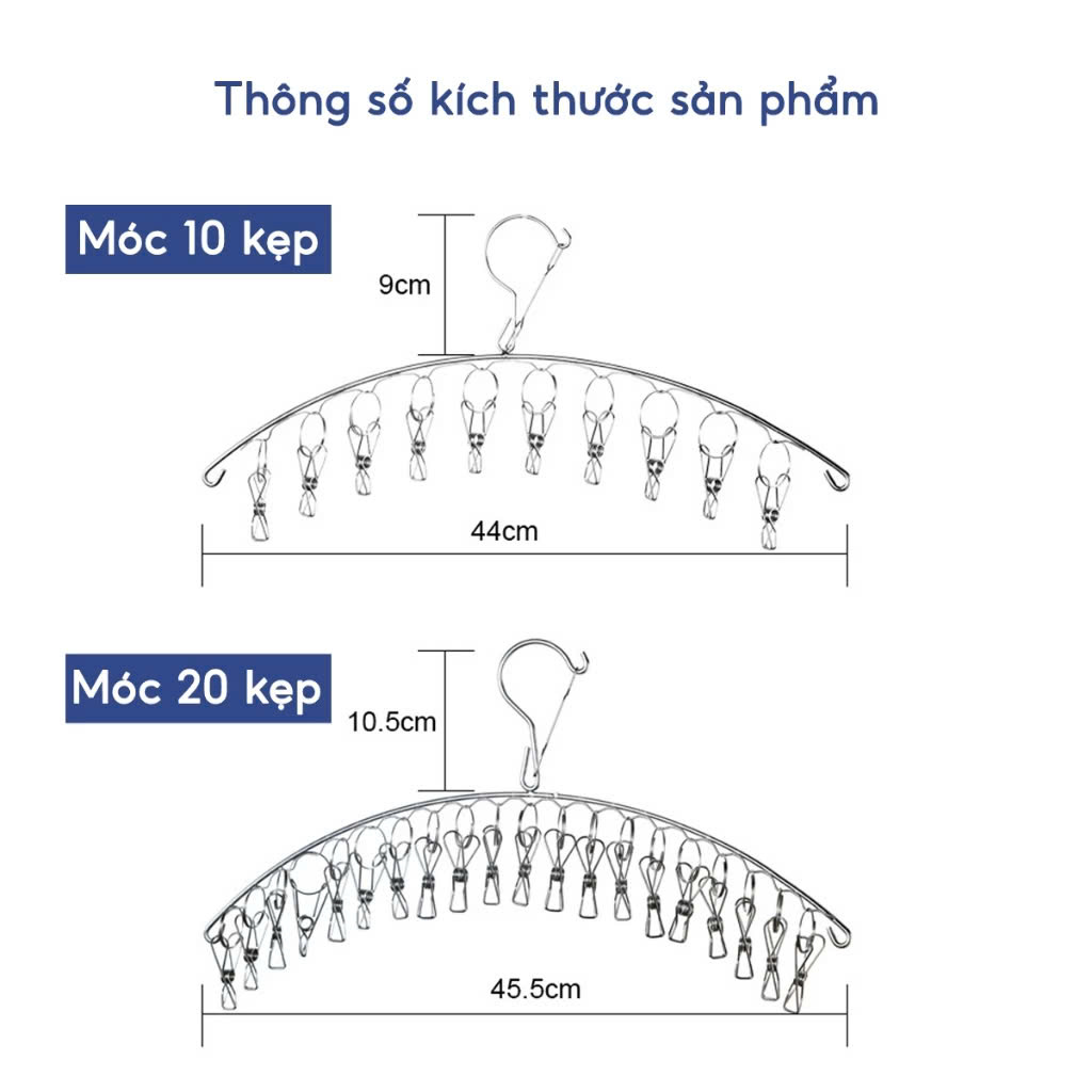 Móc Treo Quần Áo, Móc Phơi Đồ Trẻ Em Inox Kẹp Chống Rơi, Móc Treo Tất, Vớ, Đồ Lót Nhiều Kiểu Dáng