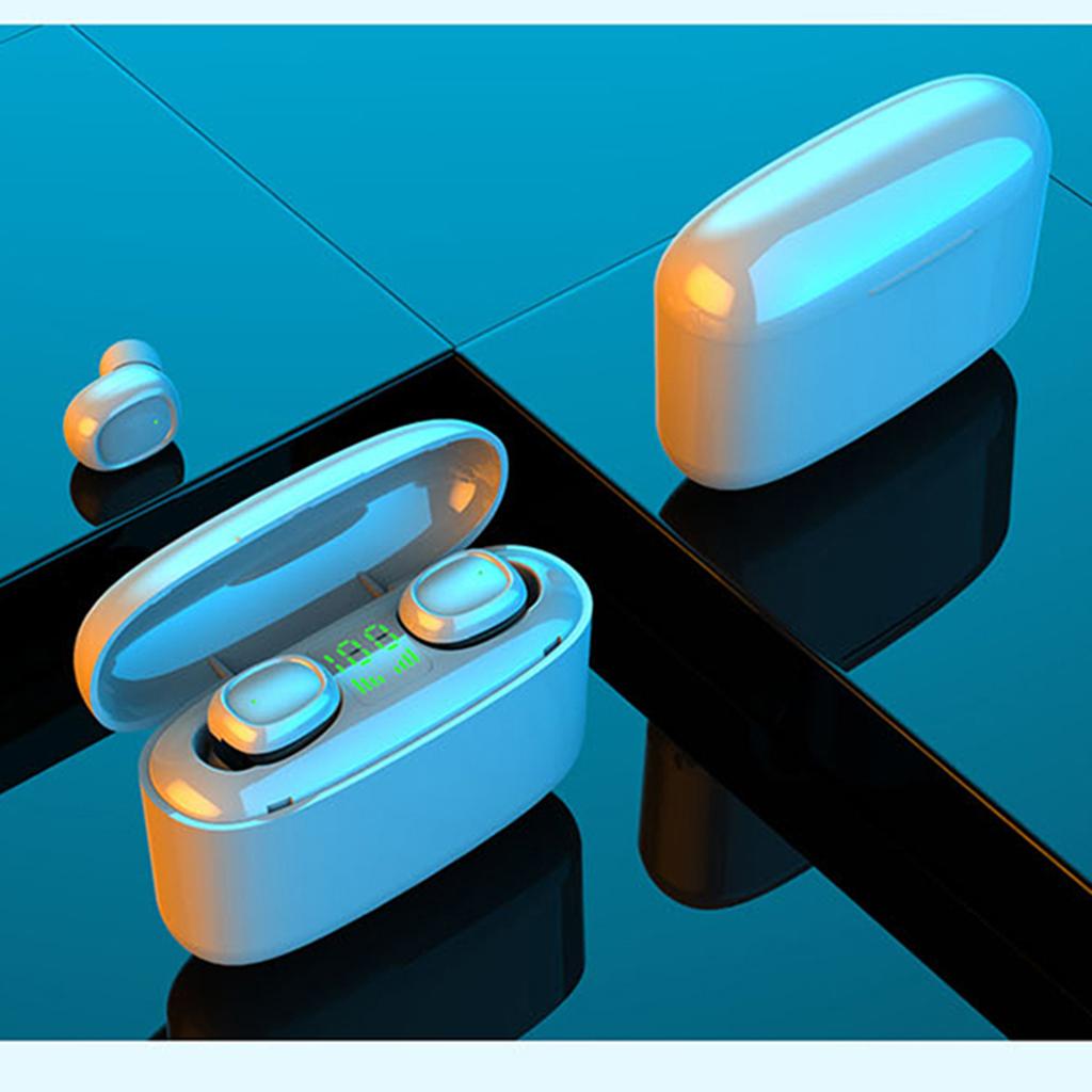 Bluetooth 5.0 Wireless Earbuds w/ Charging Case IP54 Waterproof TWS Stereo Headphones in Ear w/ Mic Headset Premium Sound w/ Deep Bass for Sport