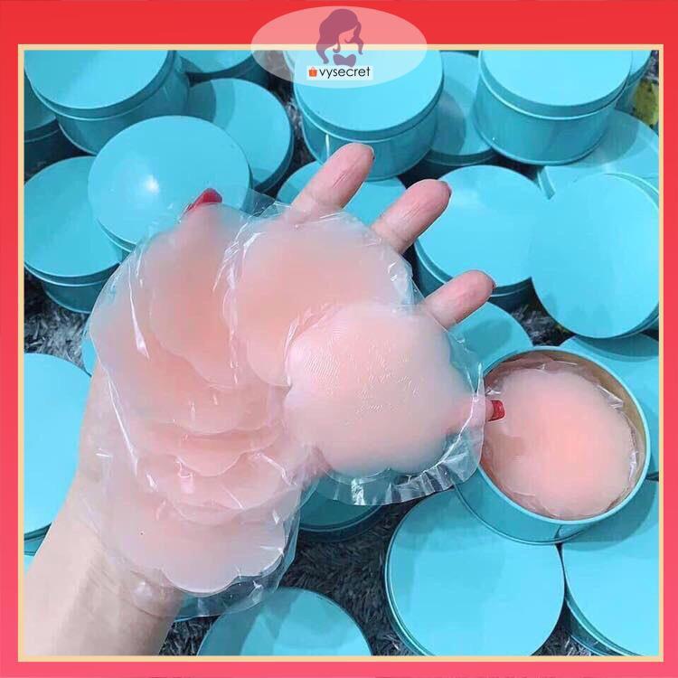 Miếng dán ngực silicon cao cấp chống tụt sét 5 đôi hàng cao cấp hộp sắt.