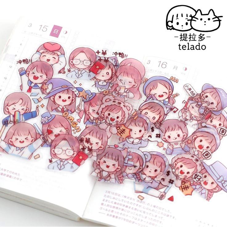 Bộ 40 sticker Telado dễ Thương E101