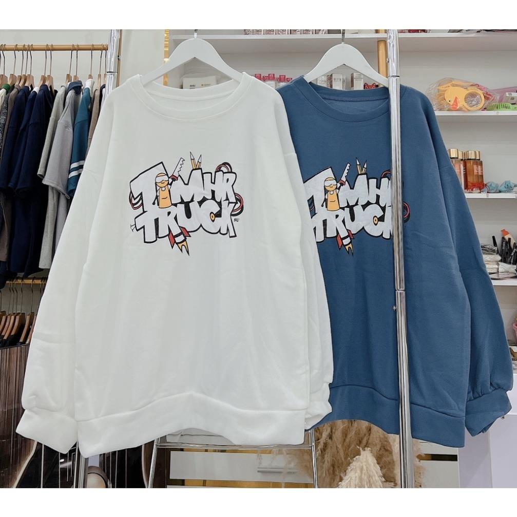 Áo Sweater Nỉ Bông Họa Tiết In TIMHR TRUCK Form Rộng Unisex Nam Nữ Ulzzang