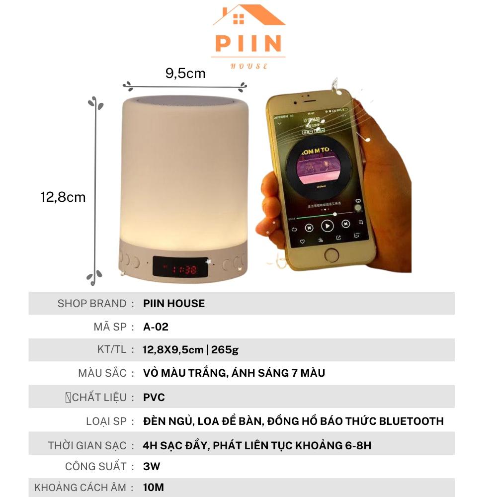 Đèn ngủ để bàn kèm loa bluetooth thông minh cảm biến đổi màu theo nhạc. Đèn ngủ treo tường đa năng kèm báo thức