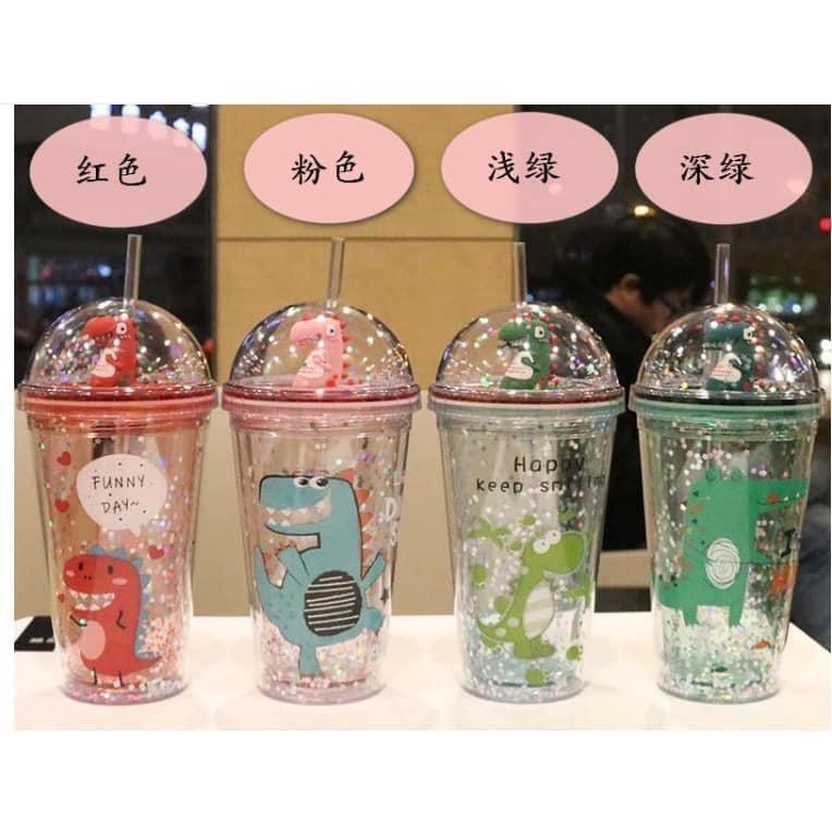 Ly Nước Kim Tuyến Khủng Long Siêu Dễ Thương 380ml