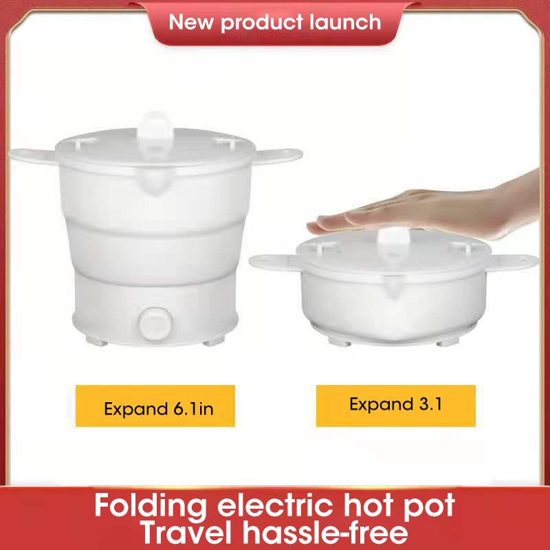 Nồi điện di động và có thể gập lại trong silicone, để đi du lịch, em bé, ấm đun nước, bếp điện với nồi hơi nước, nồi hơi nước, cắm trại