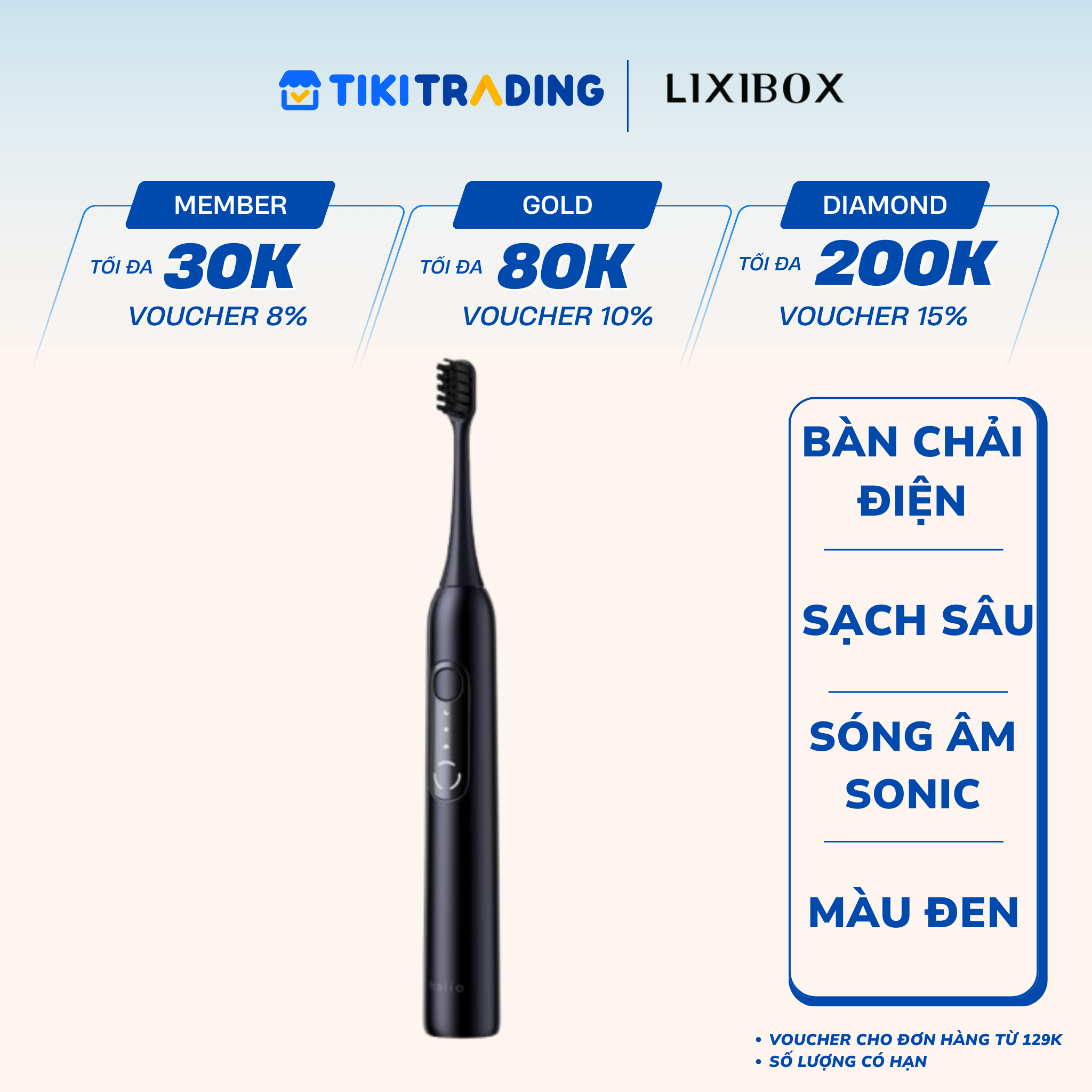 Bàn Chải Điện Halio SonicLite Electric Toothbrush - Ocean Blue