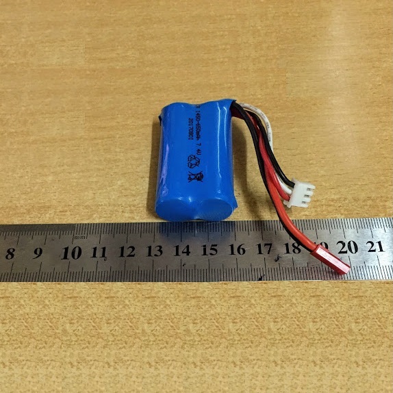 Pin sạc Lithium 7.4V dung lượng 650mAh chân đỏ jst dành cho tàu S.M 7011