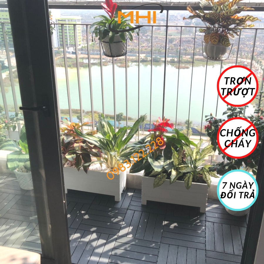 Thảm lát sàn uPVC cao cấp MHI-ECO, Tấm nhựa trải sàn trang trí ban công / sân vườn / sân thượng; lót sàn chống trơn trượt nhà tắm / bể bơi - Hàng Việt Nam chất lượng cao
