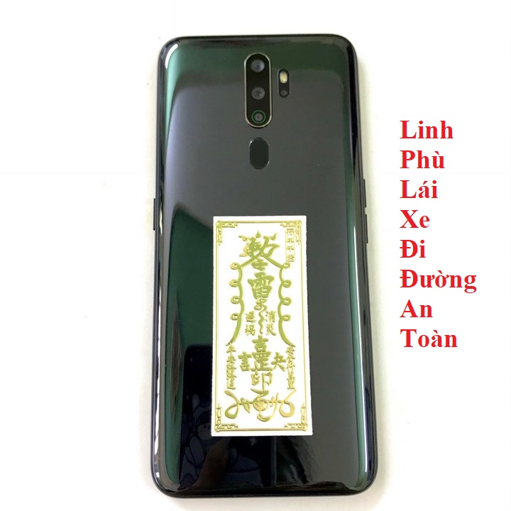 Linh Phù Lái Xe Đi Đường An Toàn, Dùng linh phù để dán điện thoại, laptop, xe máy, xe hơi, bàn thờ ông địa hay vị trí làm việc, kích thước 4.5x3cm, màu vàng - TMT Collection - SP005349