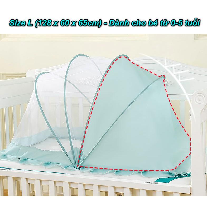 MÙNG NGỦ CHỐNG MUỖI CÔN TRÙNG CÁCH ÂM XẾP GỌN CHO BÉ CAO CẤP BABYBOO Size L (128 x 60 x 65cm)