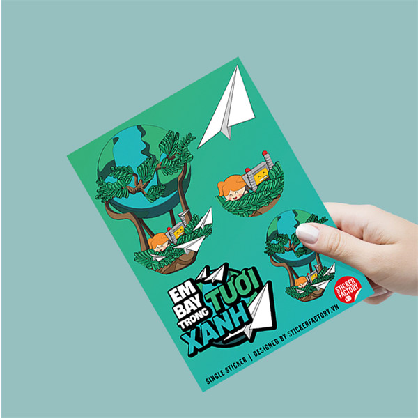 Em Bay Tươi Xanh - Charity Sticker Dự án gây quỹ cho trẻ em khó khăn Single Sticker