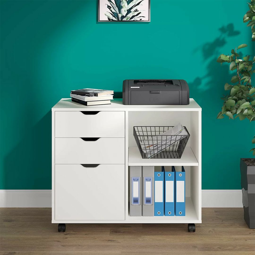 Kệ để máy in gỗ hiện đại SMLIFE Pitou | Gỗ MDF dày 17mm chống ẩm | D80xR40xC71cm