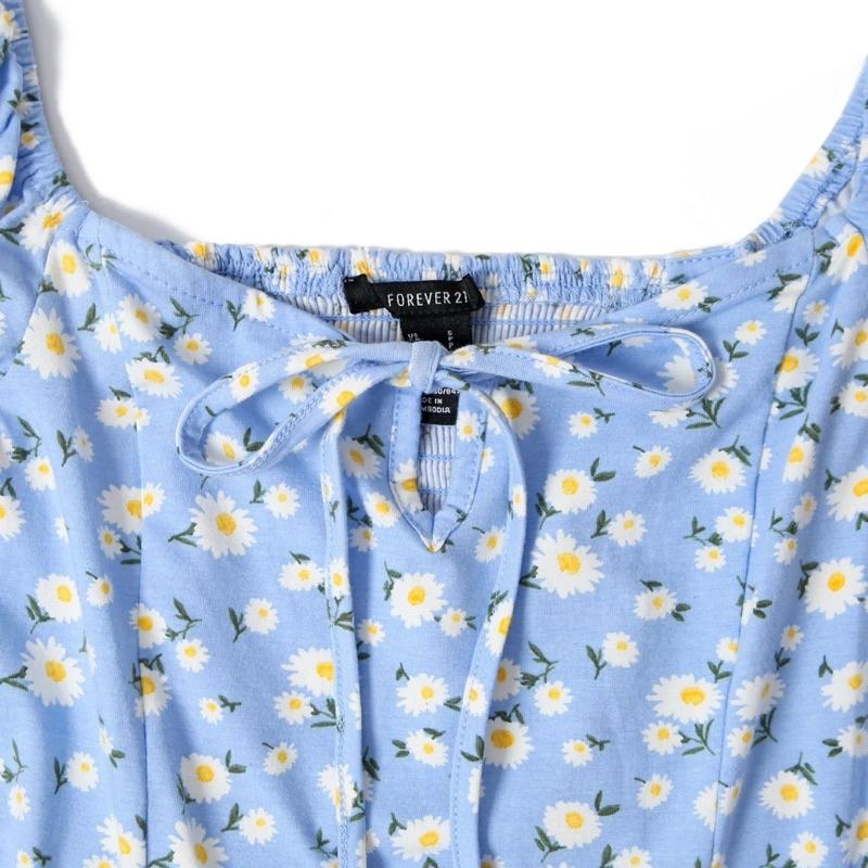 Đầm thun dáng A tay bồng f21 xuất xịn