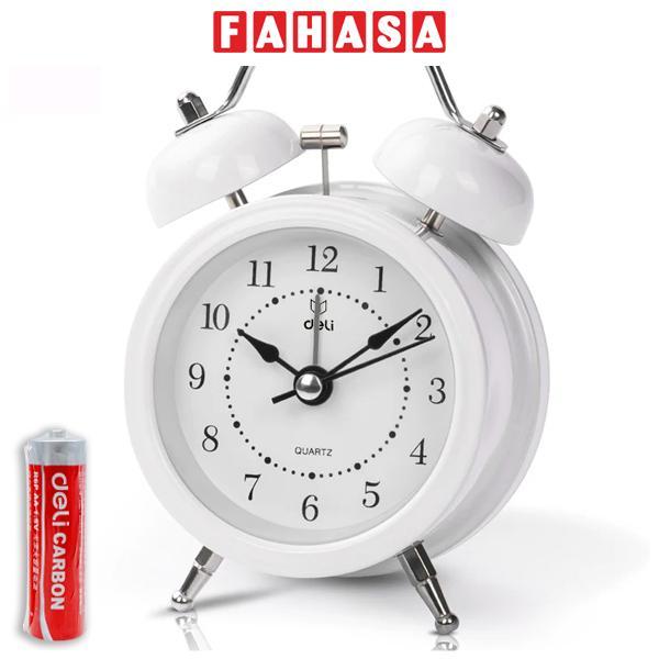 Đồng Hồ Báo Thức - Deli 9024 - Màu Trắng