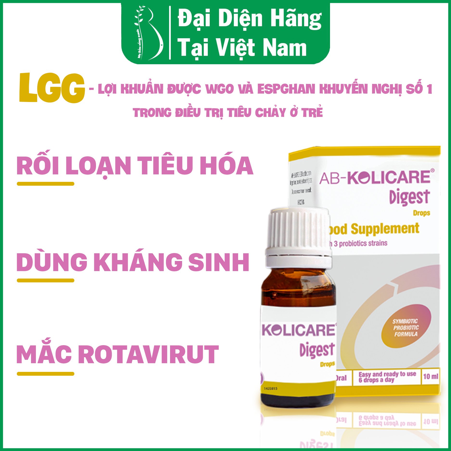 AB - KOLICARE Digest: Men Vi Sinh Cho Trẻ Tiêu Chảy