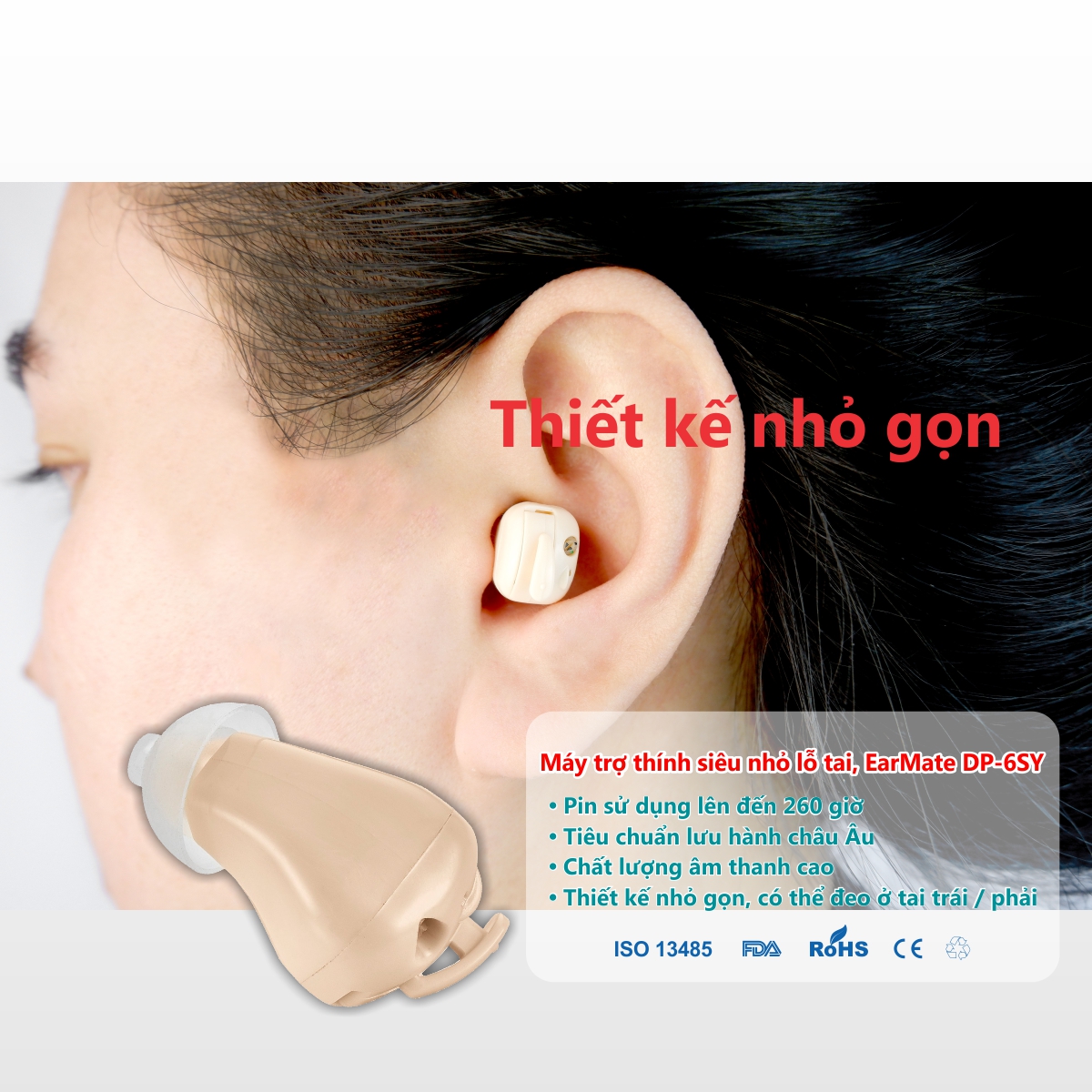 Máy trợ thính siêu nhỏ lỗ tai Mimitakara DP-6SY5