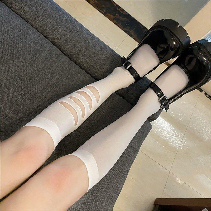 Tất/vớ cao đến bắp chân rách 1 bên phong cách thời trang Lolita Nhật Bản cá tính cosplay cho nữ - Jean Women