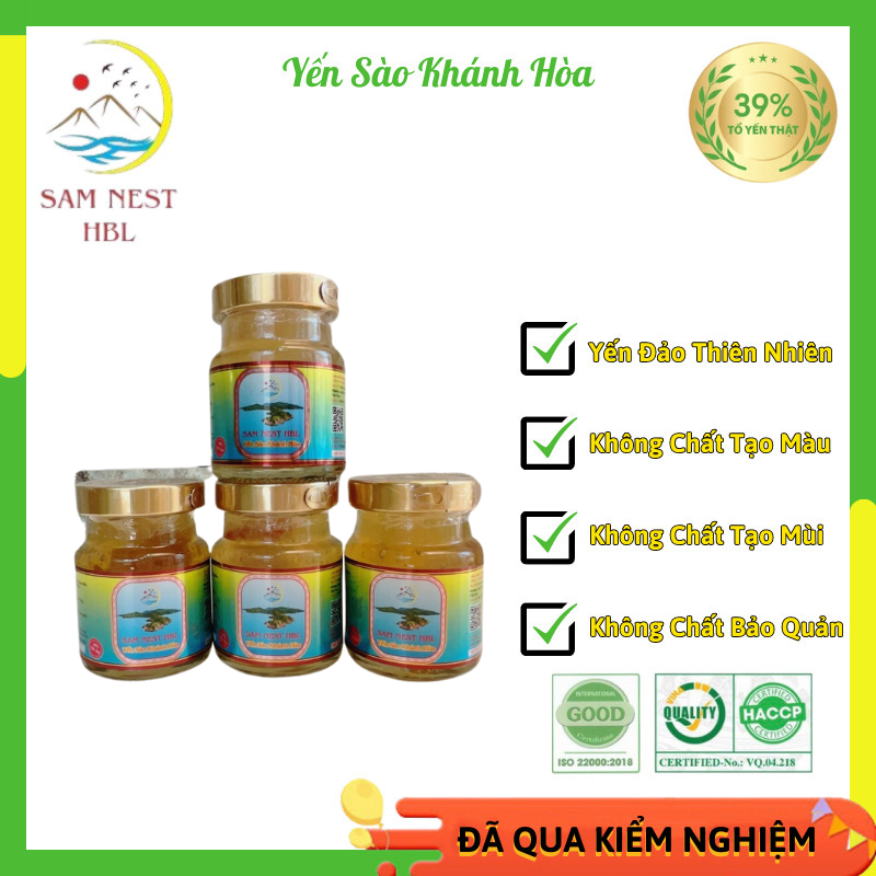 Yến Sào Khánh Hòa Ngũ Vị Sam Nest HBL Nguyên Chất, Hàm Lượng Yến Cao 39%