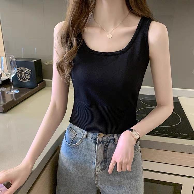 MS569 Áo ba lỗ trơn bo gấu Quảng Châu