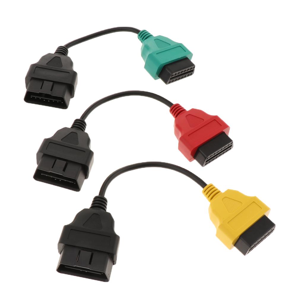Ecu Scan 3PCS Portable ECU Scan 16Pin  Adaptors Cable Set Fit for Fiat
