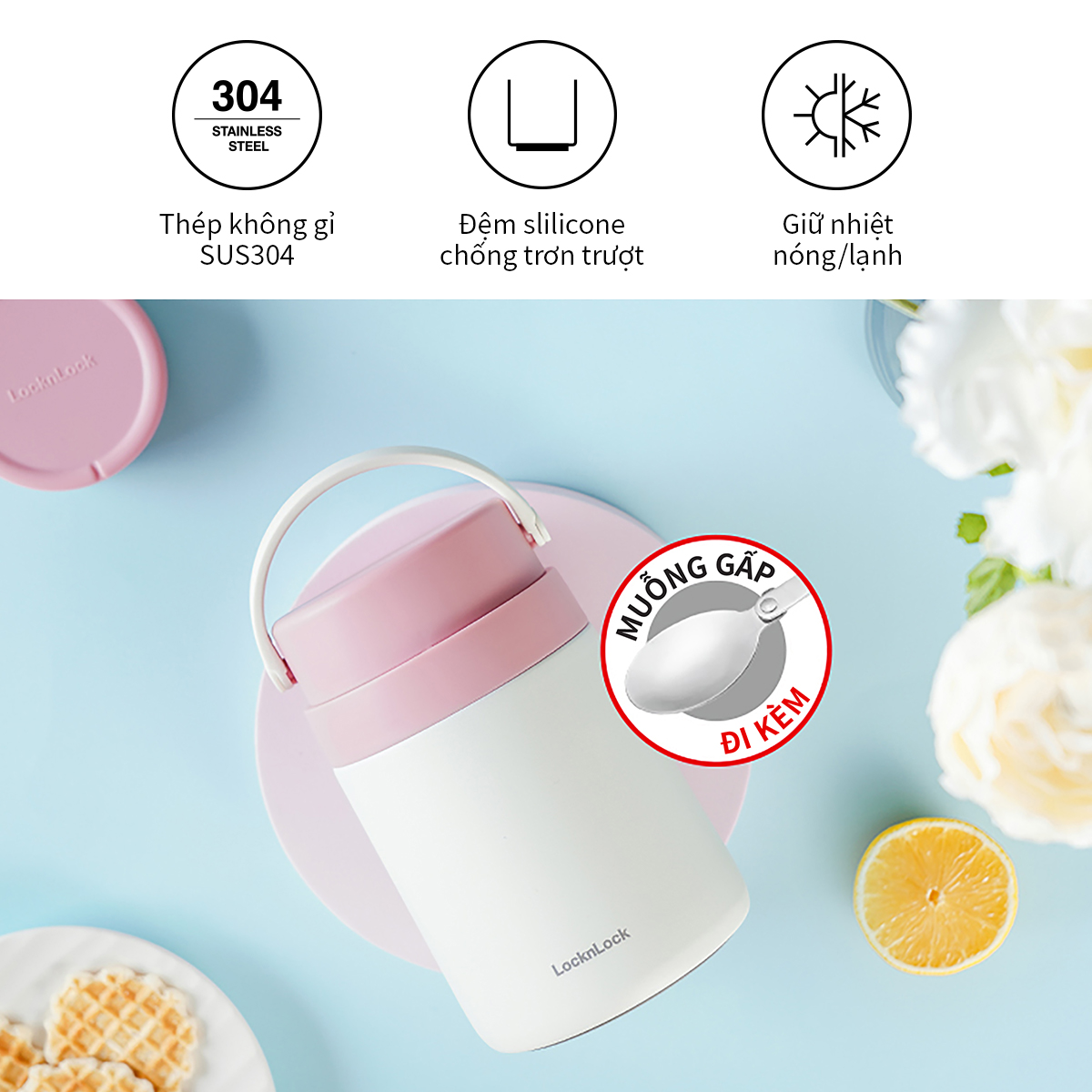 Hộp giữ nhiệt đựng đồ ăn có tay cầm Handle Food Jar LocknLock 700ml