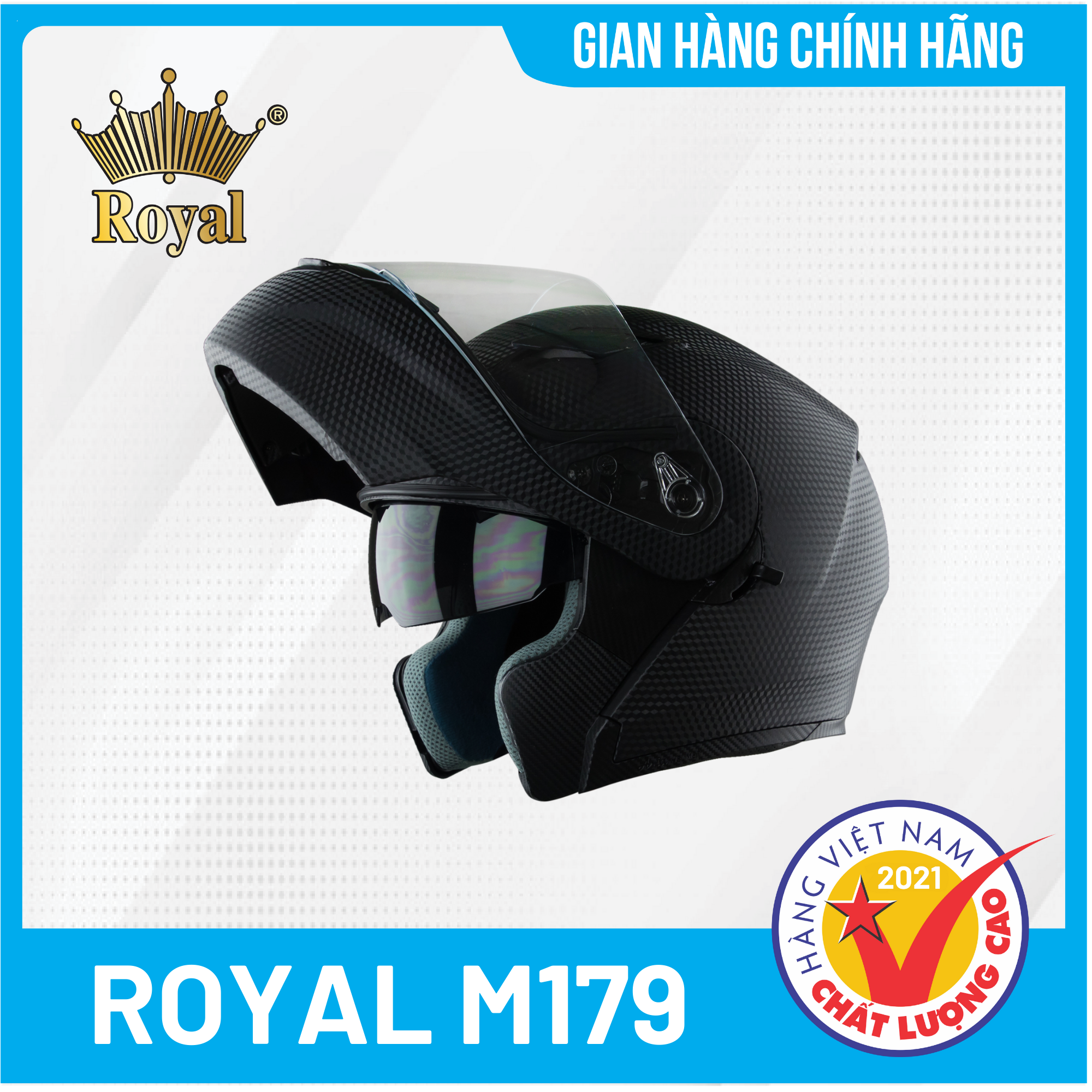 Nón bảo hiểm lật cằm Royal M179