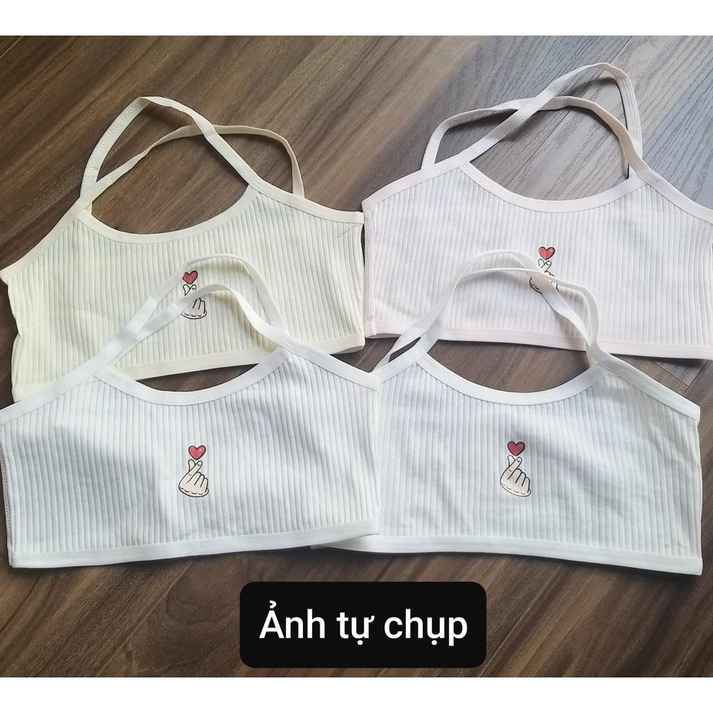 Áo lót lá cho bé gái bra học sinh cotton từ 20-40kg