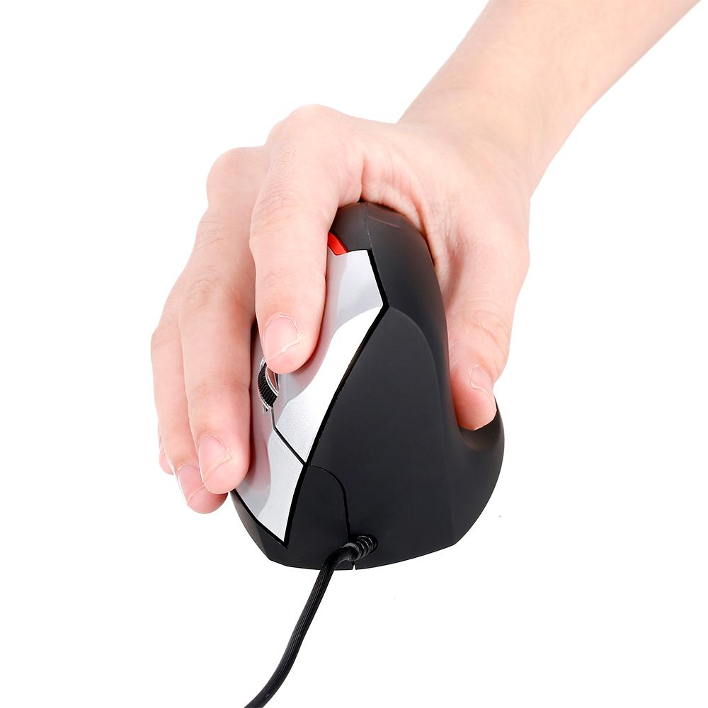 Vertical Wired Mouse Ergonomic Optical 3 Key Gaming Office Mouse for PC /Laptop Black