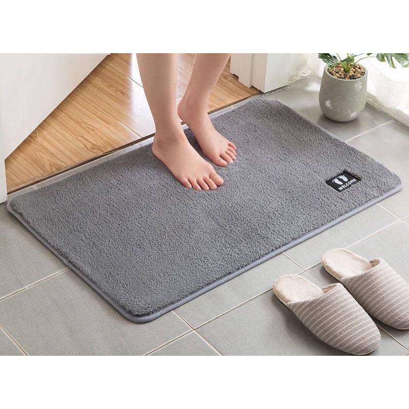 Thảm nỉ bàn chân lau chân hình chữ nhật, chùi chân len mềm mịn chống trơn trượt