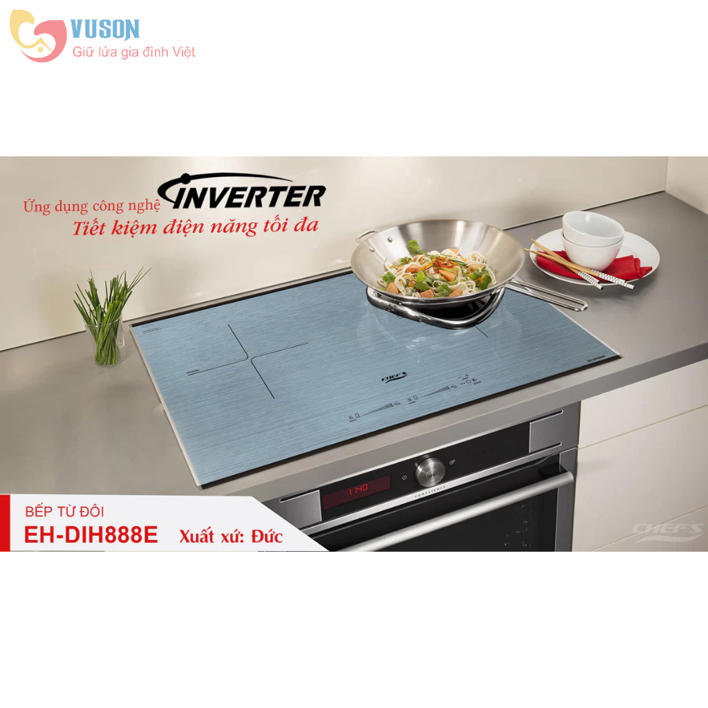 Bếp từ đôi Chefs EH-DIH888E - Hàng chính hãng