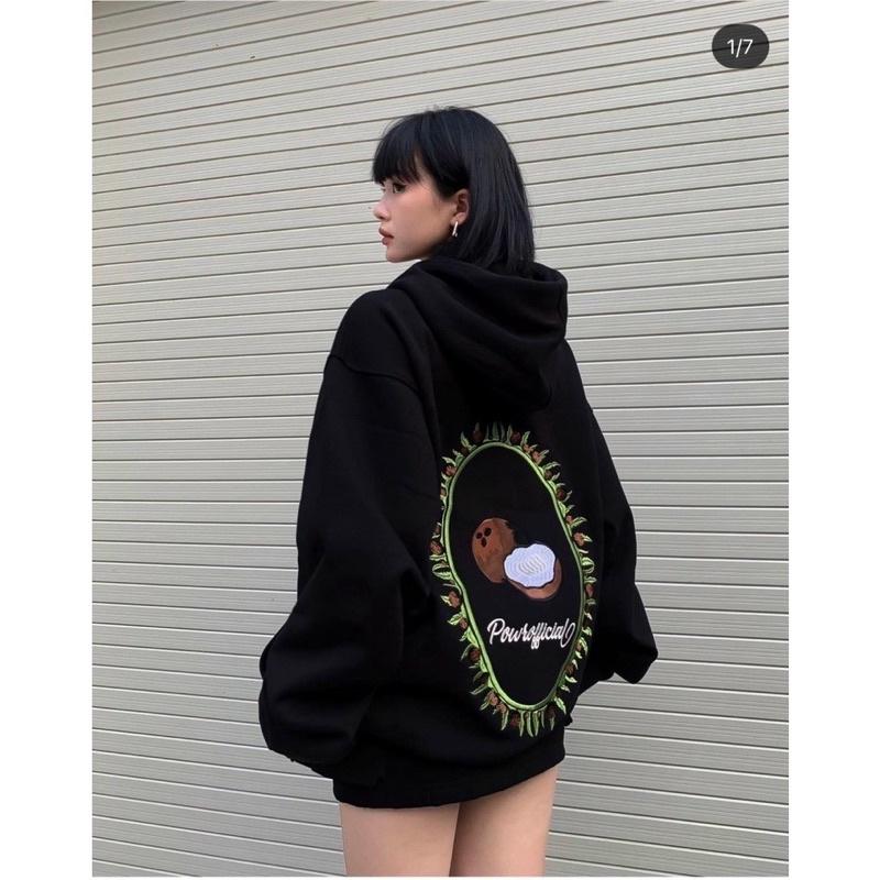 Áo khoác hoodie form rộng unisex chất vải nỉ ngoại dày dặn trái dừa