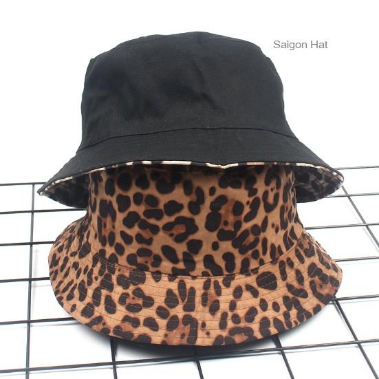 Mũ bucket nữ da beo nón bucket tai bèo đội 2 mặt cá tính phong cách đi du lịch đi chơi SAIGON HAT