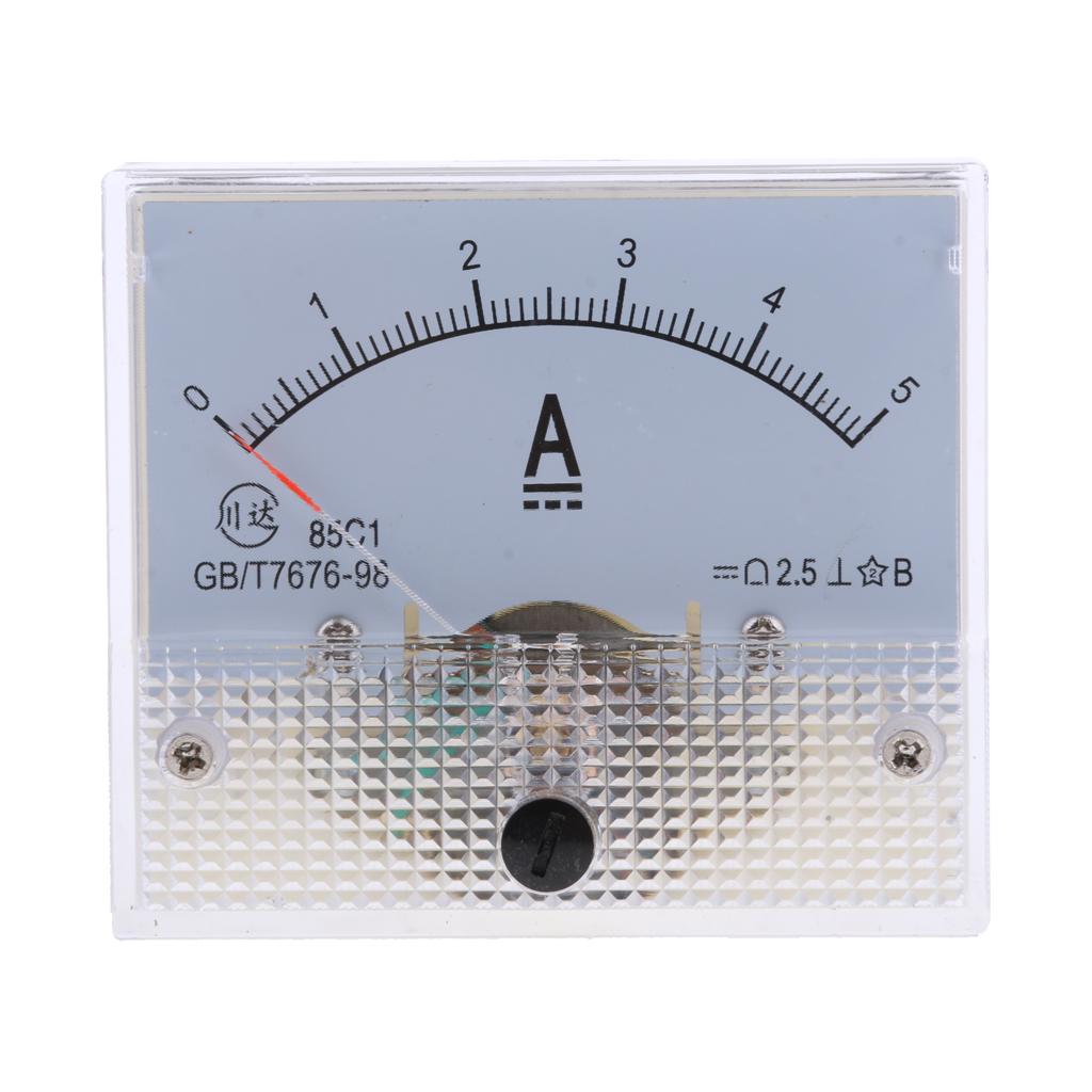 2Pcs DC Ammeter Analog Panel Amp Meter Current Pointer -10A 0-5A