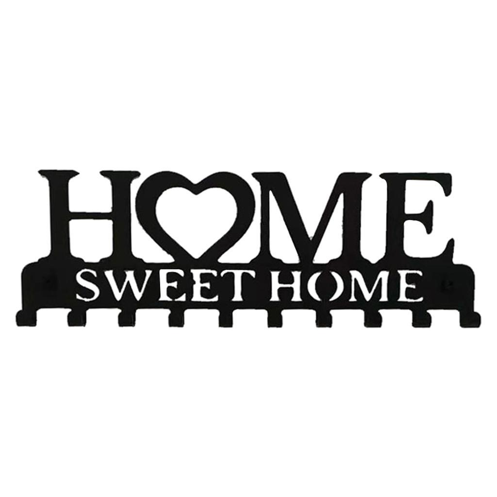 Wall Mounted Key Holder 10 Hooks Iron Wall Hanger Storage Rack Organizer