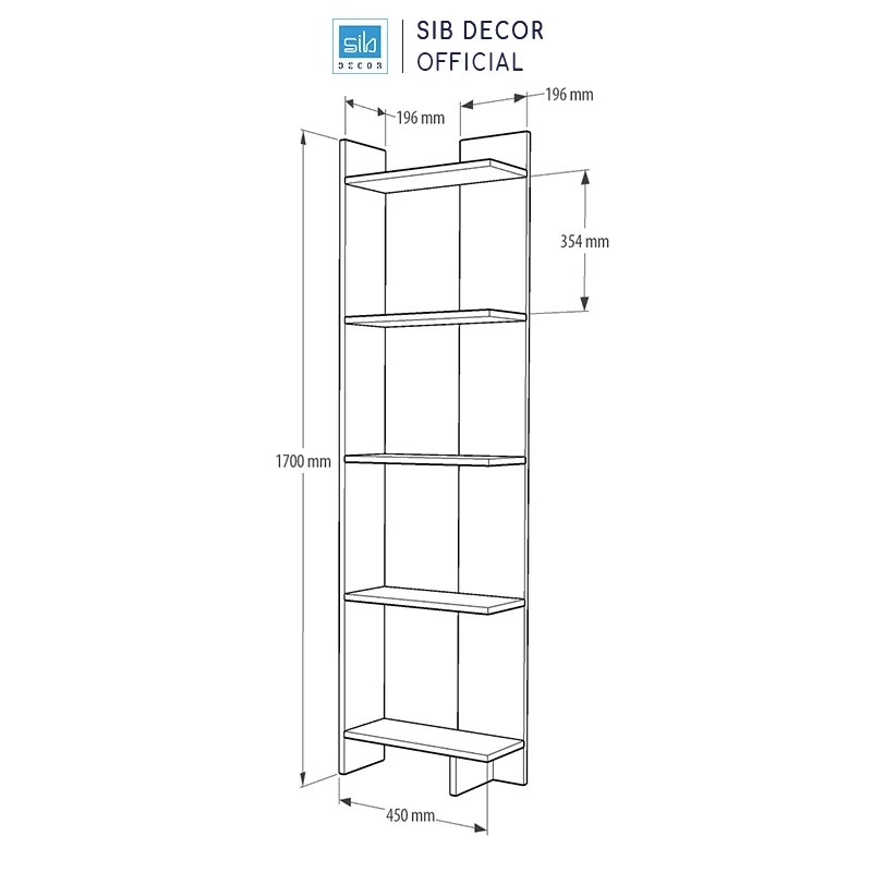 Kệ Sách Để Góc Tường SIB Decor Đơn Giản Mà Đẹp