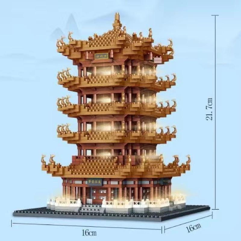 Bộ đồ chơi xếp hình lắp ráp kiến trúc city building Hoàng Hạc Lâu - Tháp Hạc Vàng cung điện lâu đài nanoblock giá rẻ