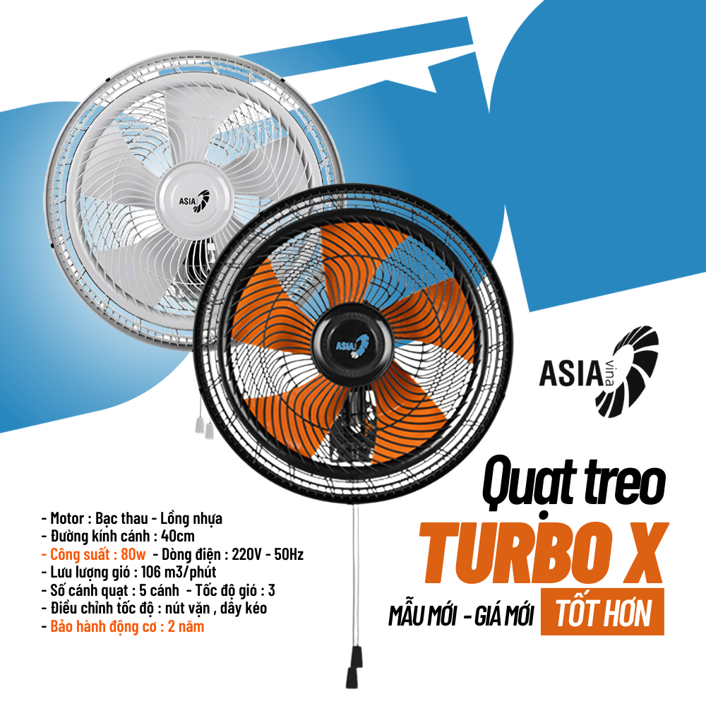 (ASIA) Quạt treo Asia TURBO 80w 90w - bán công nghiệp -  Hàng chính hãng