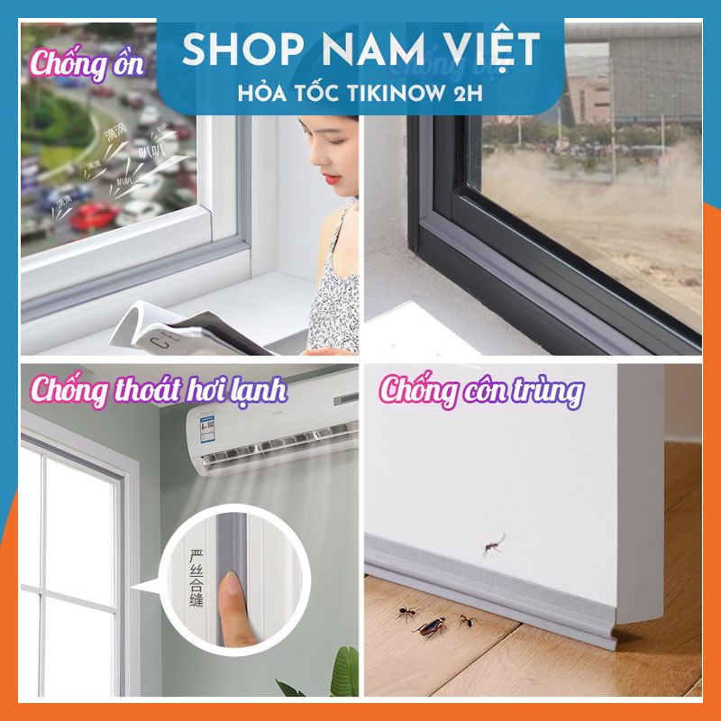 Ron Xốp PU Dán Khe Cửa Phòng, Cửa Sổ Thế Hệ Mới, Cách Âm Chống Bụi và Côn Trùng - Chính Hãng NAVIVU